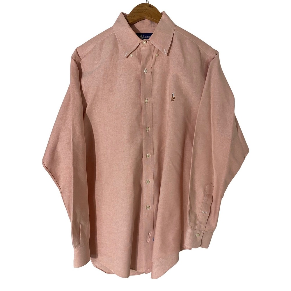 Polo‎ Ralph Lauren Mens Large Salmon - Pink Button Down Oxford Shirt Pony Logo